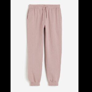 H&M Cotton-Blend Oversized Classic Drawstring Sweatpants - XL in Dusty Rose
